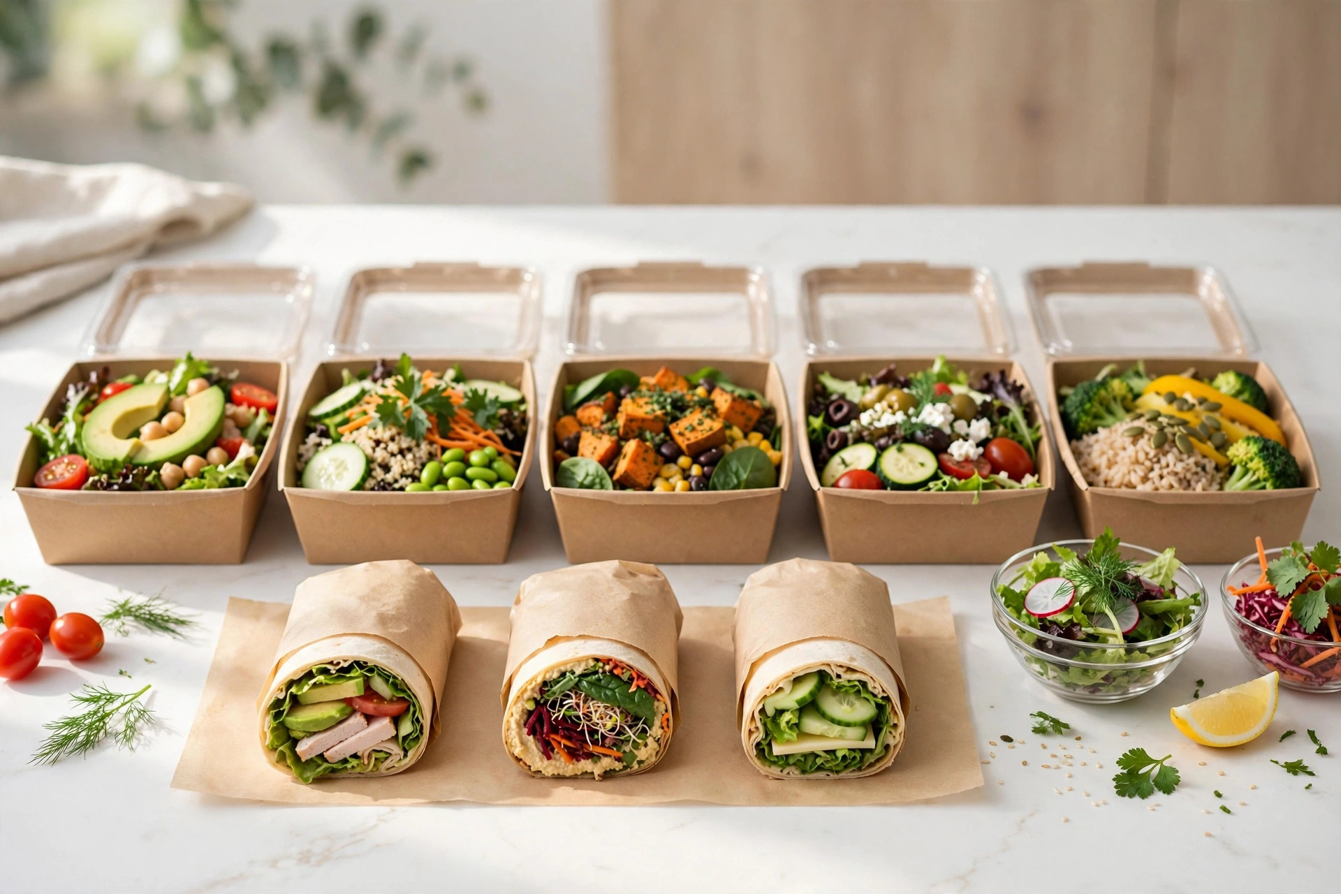 Individually packed catering meals from Cafe 21
